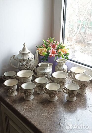 Чайный сервиз СССР фарфор перламутр