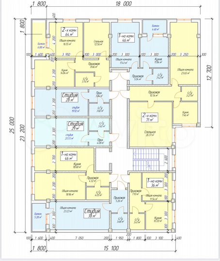 Квартира-студия, 27 м², 5/9 эт.