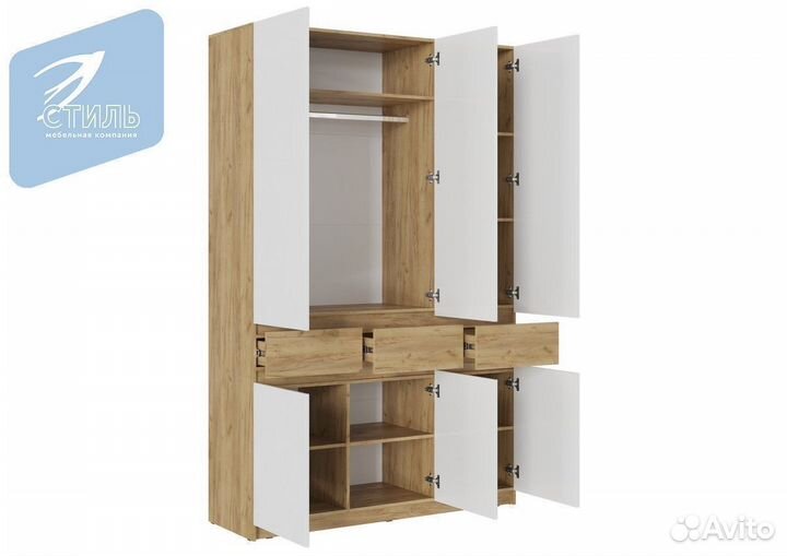 Система хранения шкафы Бостон мдф Белый глянец