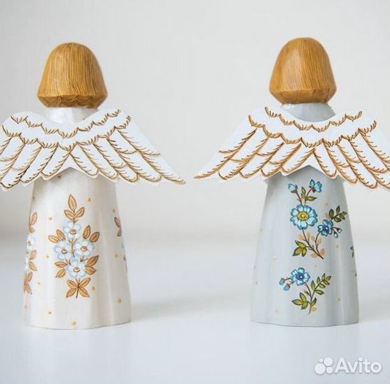 Ангелочки на Пасху авторская деревянная игрушка