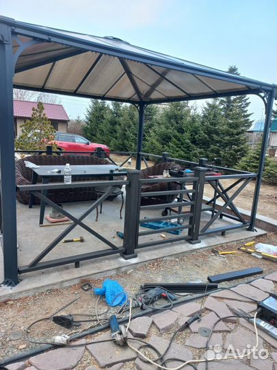 Перила из дпк. Цвет Графит