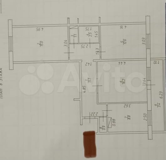 3-к. квартира, 69 м², 8/9 эт.