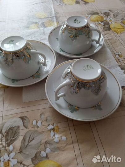 Чайные пары + блюдца Вербилки СССР