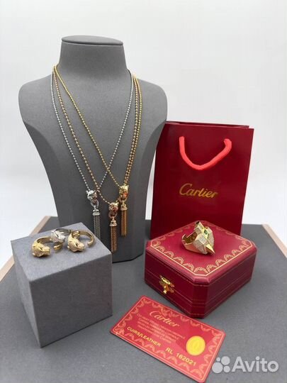 Cartier de panthere кольцо кулон