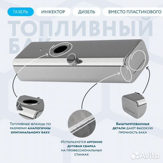 Алюминиевый бензобак 100л Газель вместо пластика