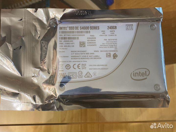 SSD накопитель intel DC S4600 ssdsc2KG240G7 240Гб