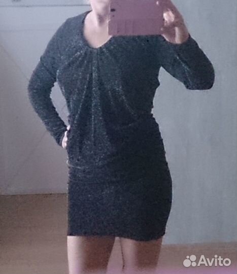 Нарядное платье мини. Люрекс. р. 40-42