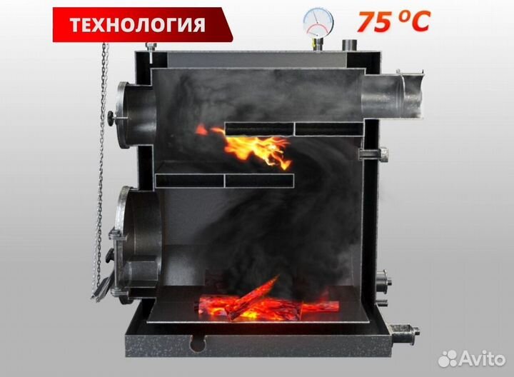 Твердотопливный котел длительного горения