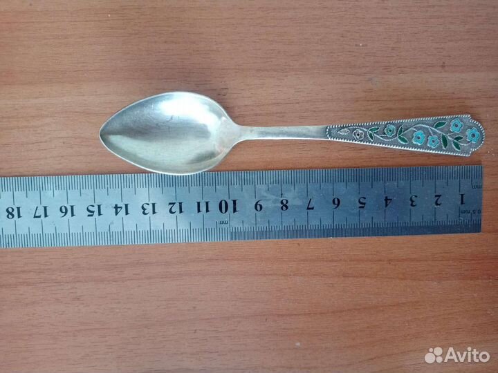 Ложка чайная с эмалями серебро 875 СССР