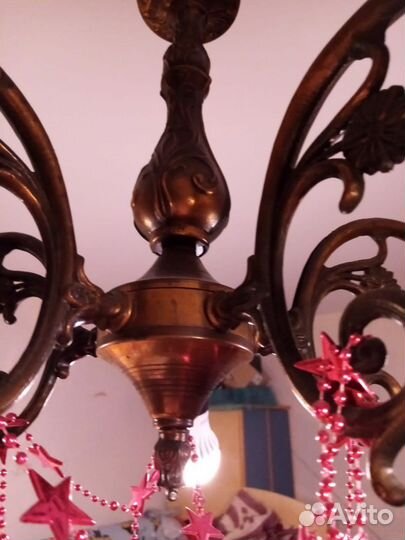 Винтажная бронзовая люстра СССР