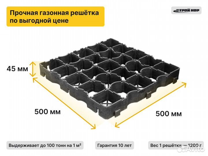 Газонная решетка пластиковая черная