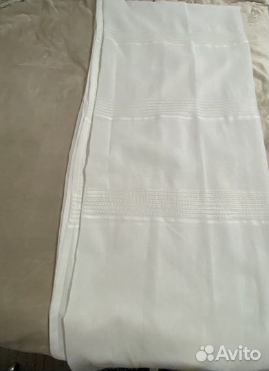 Тюль белая новая лен