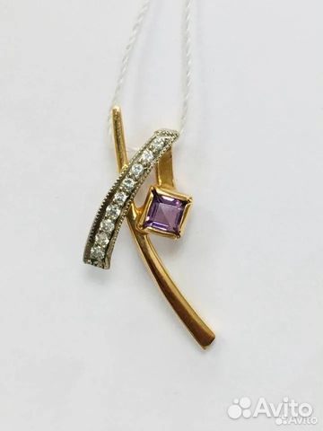 Подвеска с синтетическим камнем Золото