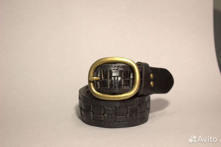 Мужской кожаный ремень ручной работы
