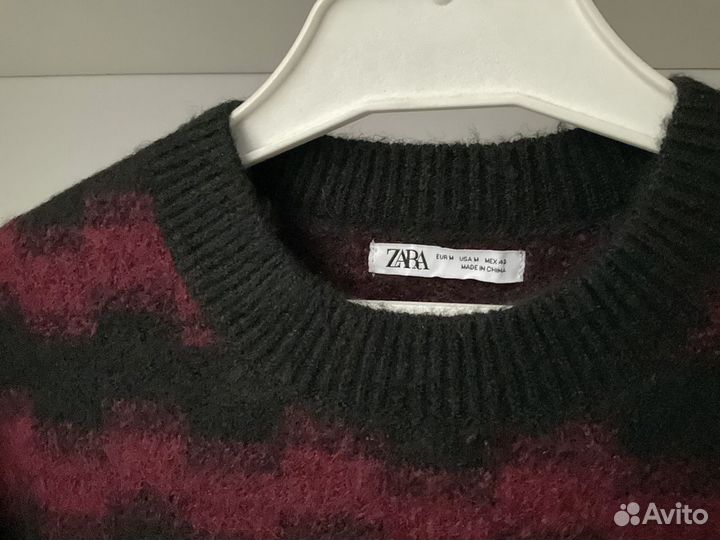 Жаккардовый свитер Zara мужской в полоску