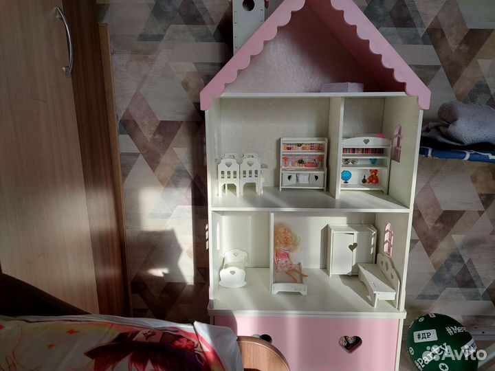 Кукольный домик с мебелью большой