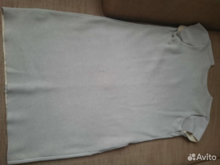 Модное платье-туника из кожи и трикотажа 48 р