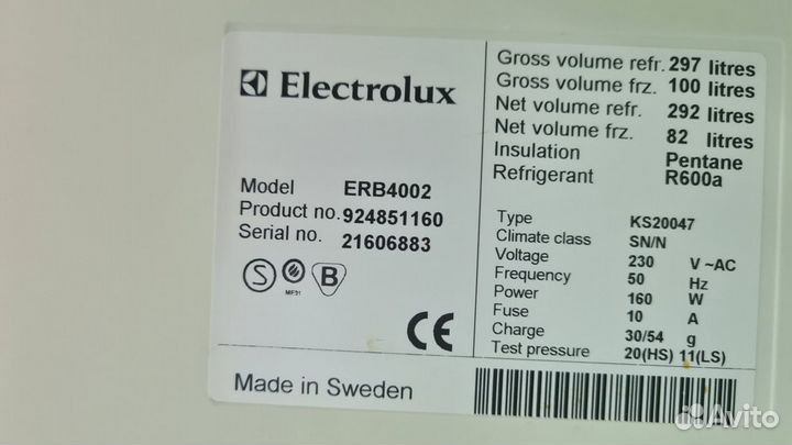 Холодильник бу Electrolux 200x60 с гарантией