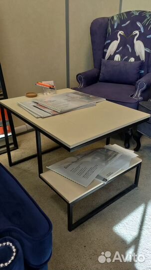 Столик журнальный Лофт (фанера, металл)