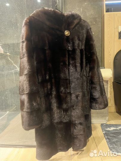 Шуба норковая 42 44 длинная с капюшоном