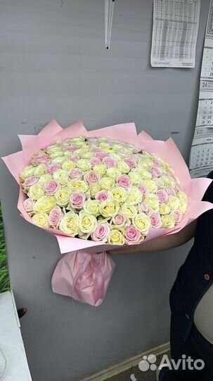 Цветы букеты 101 роза