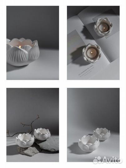 Гипсовый подсвечник, подставка декоративная, Опт