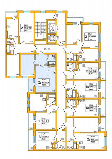 2-к. квартира, 48,2 м², 9/18 эт.