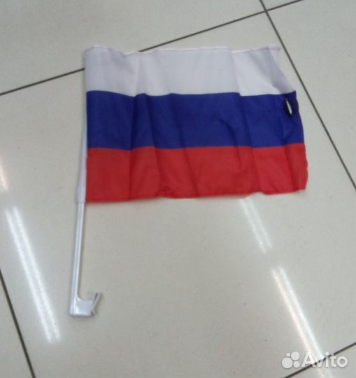 Флаг России размер 40см* 24см на держателе Магазин