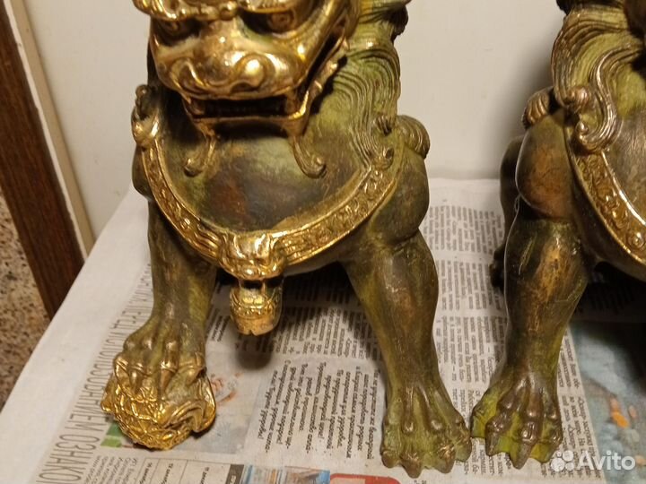 Собаки фу охранники бронза