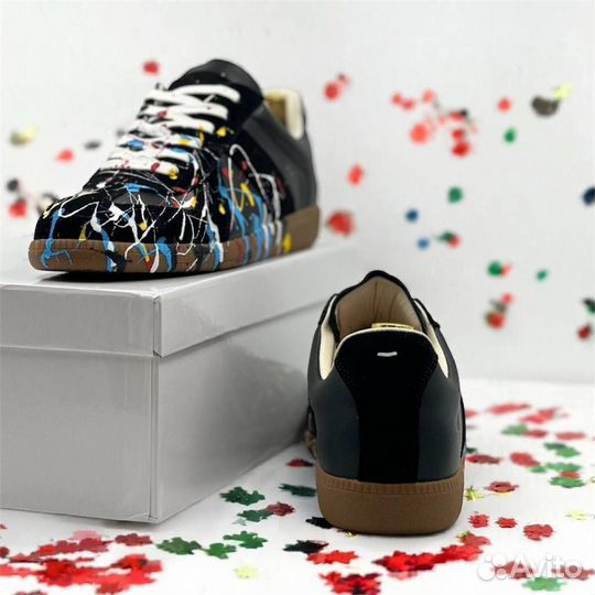 Кроссовки maison margiela black paint