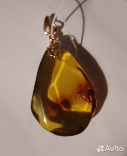 Кулон Янтарь с золотом