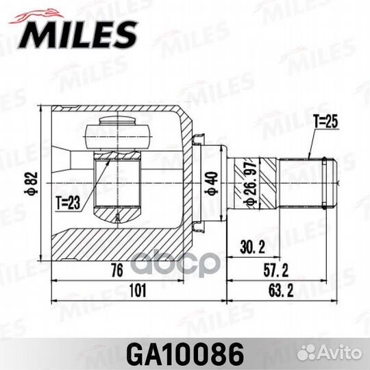 ШРУС Nissan sunny wagon внутр. ga10086 Miles