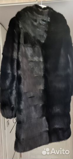 Шуба норковая с капюшоном 44 46 черная