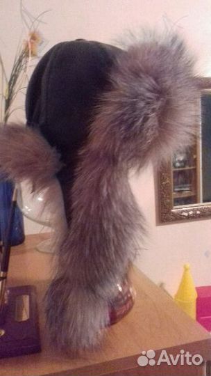 Шапка натуральный мех натуральная кожа