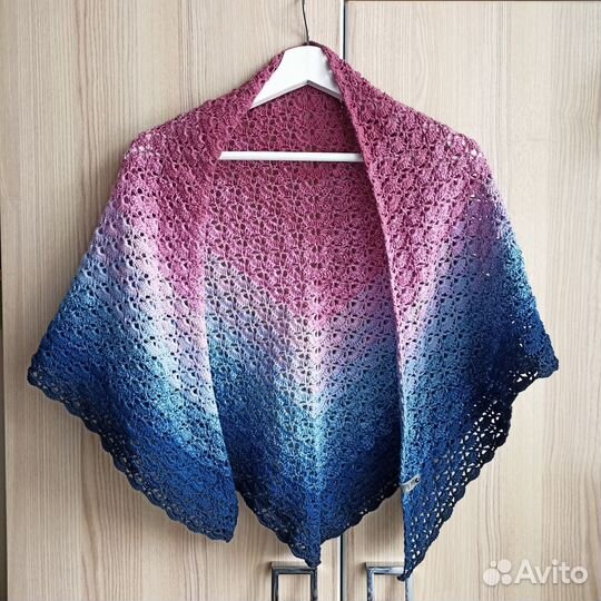 Бактус шарф вязаный ручная работа