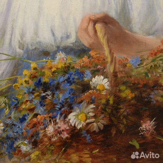 Картина «Девушка с к.цветов» Пасс И.А торг уместен