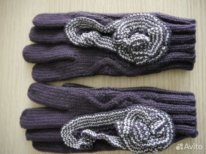 Перчатки женские новые трикотажные теплые 7-7,5