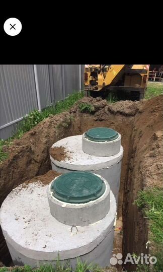 Установка колец шамбо, септик