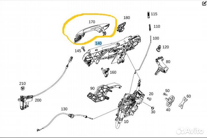 Б/У Ручка двери (наружная, внешняя) В хорошем