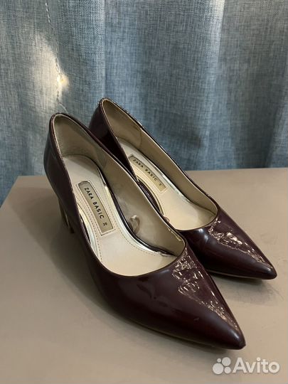 Туфли Zara 36 бордовые