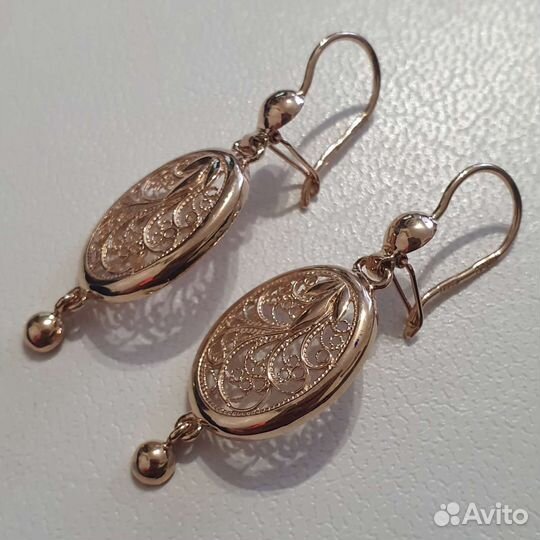 Золотые серьги-самовары 585 проба