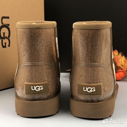 Силиконовые угги Ugg Classic Clear Mini Chestnut