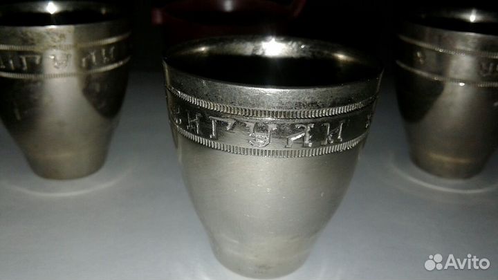 Оригинальные коньячные рюмки, мельхиор, СССР