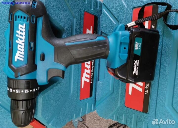 Шуруповерт Makita 18В с набором, ударный