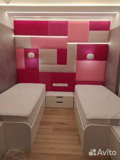 Мягкие стеновые панели и кровать