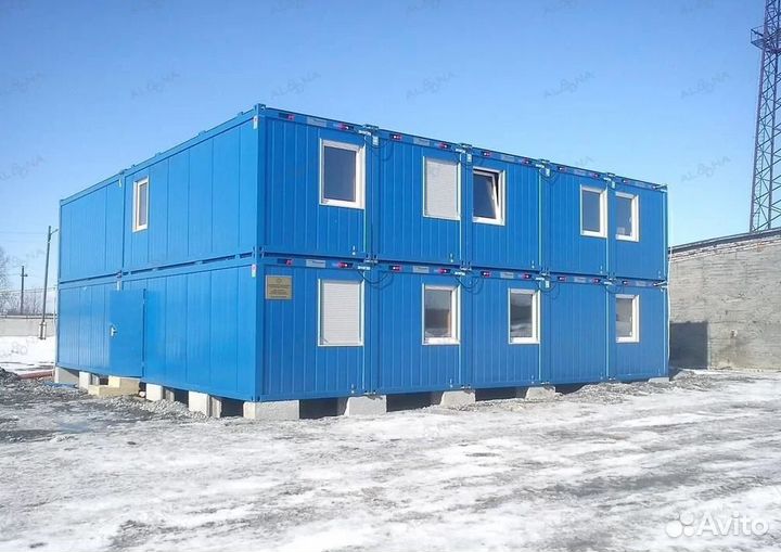 Блочное быстровозводимое общежитие из сдвоенных ко