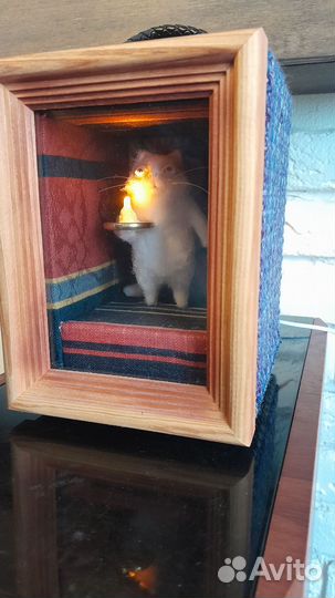 Ночник ручная работа кот