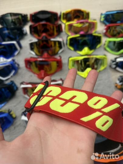 Очки для эндуро и мотокросса от 100% с защитой для носа и без и прозрачная линза в подарок