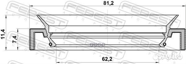 Сальник ступицы колеса перед прав лев Febest 2176