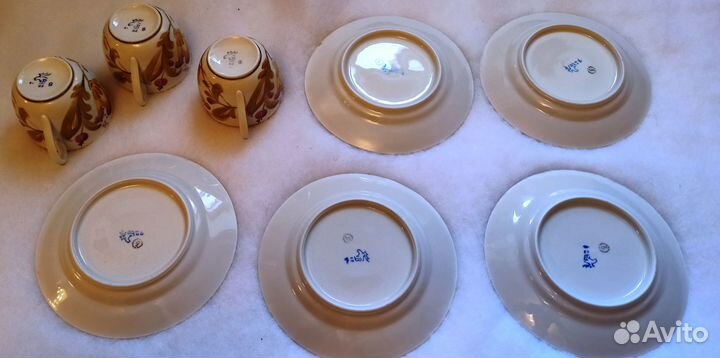 Чайный сервиз СССР Вербилки Маки Фарфор